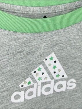 adidas Gray Tee with Green Trim and Star Logo